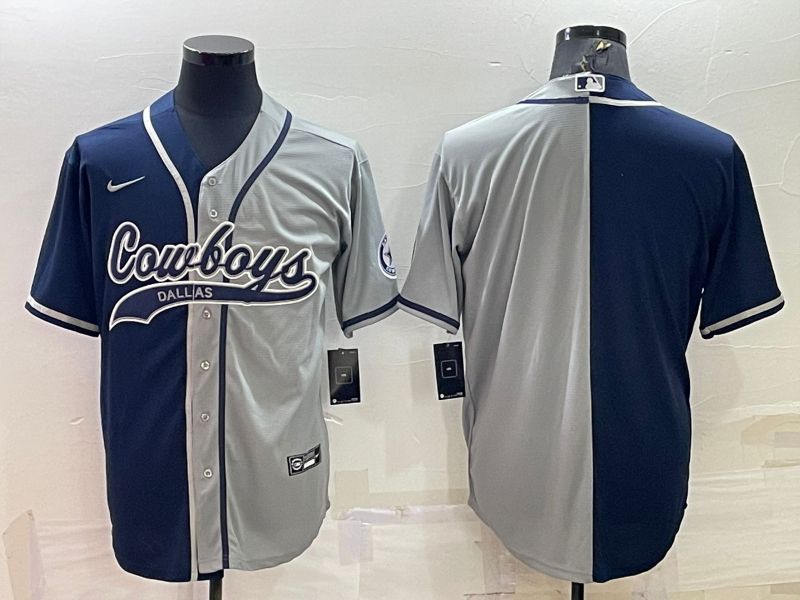 Men Dallas Cowboys Blank Blue grey 2022 Nike Co branded NFL Jersey